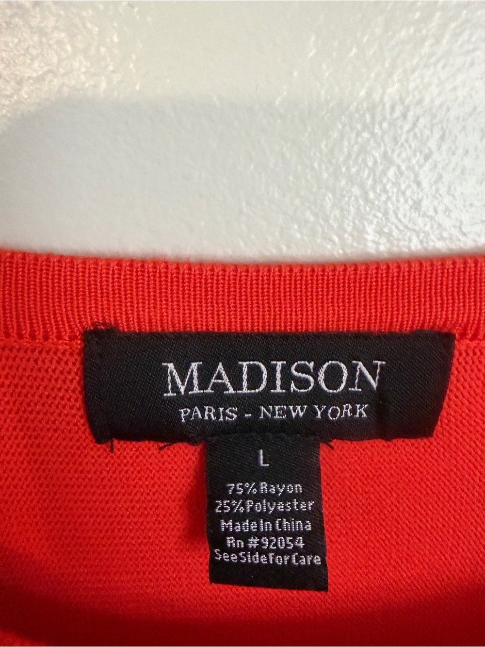 Madison Orange Sweater with Gold Stud Embellishments 3/4 sleeve Size Large - Picture 2 of 10